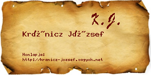 Kránicz József névjegykártya