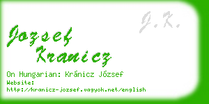 jozsef kranicz business card